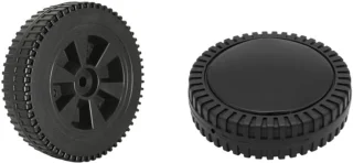 2 Pcs Grill Wheel Spare Parts - 7 Inch Gas Grills - Plastic Wheel Grill - BBQ Wheel Kit - Grill Wheels - Parts with Wheel Cover