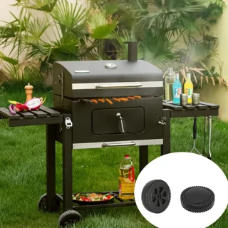 2 Pcs Grill Wheel Spare Parts - 7 Inch Gas Grills - Plastic Wheel Grill - BBQ Wheel Kit - Grill Wheels - Parts with Wheel Cover