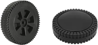 2 Pcs Grill Wheel Spare Parts - 7 Inch Gas Grills - Plastic Wheel Grill - BBQ Wheel Kit - Grill Wheels - Parts with Wheel Cover