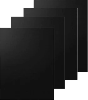 4 stuks bbq-grillmatten, 40 x 33 cm, zwart