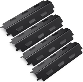 4x Universele grillplaat 37x11 cm – porseleinstaal – vlamverdeler