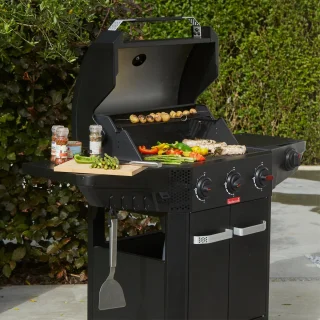 Barbecook Luca 312 gasbarbecue zwart met kast en zijbrander