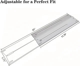 Barbecue Warmteplaat Roestvrij Staal 30-535 cm
