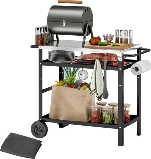 De Barbecuewagen 100x52x80 cm zwart in één oogopslag