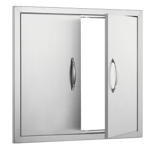 BBQ Dubbele Inbouwdeur 66 x 60,9 cm RVS Verticaal