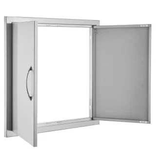 BBQ Dubbele Inbouwdeur 66 x 60,9 cm RVS Verticaal