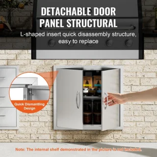 BBQ Dubbele Inbouwdeur 66 x 60,9 cm RVS Verticaal