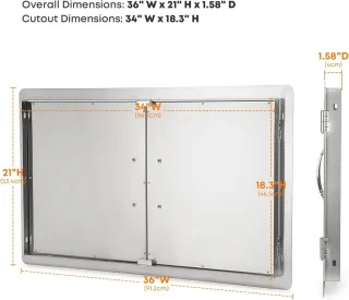 BBQ Dubbele Toegangsdeur 36x21 inch