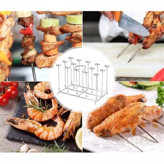 Bedee RVS Verticale Grills 2x voor Ninja Foodi Double Basket AF300EU/AF400EU