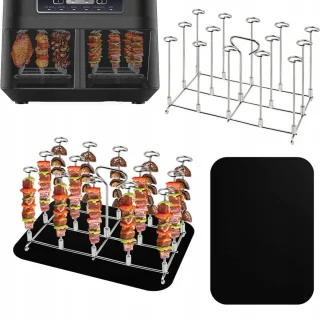 Bedee RVS Verticale Grills 2x voor Ninja Foodi Double Basket AF300EU/AF400EU