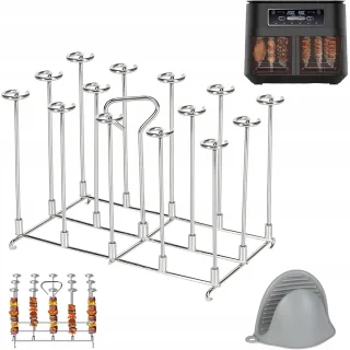 Bedee RVS Verticale Grills 2x voor Ninja Foodi Double Basket AF300EU/AF400EU