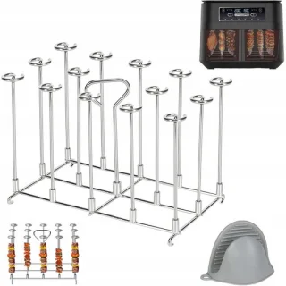 Bedee RVS Verticale Grills 2x voor Ninja Foodi Double Basket AF300EU/AF400EU