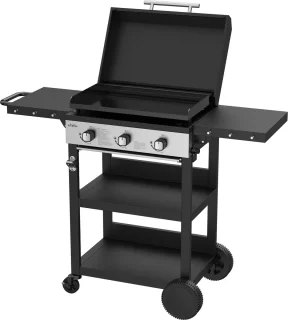 BIGHORN Plancha Grill Gasbarbecue 3 Branders Trolley