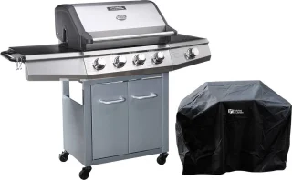 Bingo 5 Gas BBQ met 5 branders en zijbrander Zilver