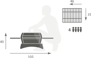 Boretti Piccolino Gasbarbecue 1 Brander Zwart