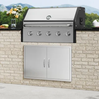 Buitenkeuken Toegangsdeur Dubbele Inbouwdeur RVS 88,9 x 61 cm
