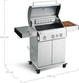 BURNHARD® FRED Deluxe BLACK Series 3-brander gasbarbecue