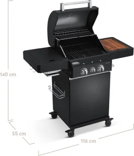 Burnhard Fred Jr. Deluxe 3 Gas BBQ 2 Branders Black Series