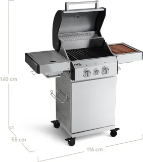 BURNHARD® FRED Jr. Deluxe Series 3 - 2-branders gasbarbecue