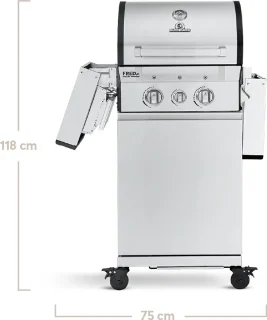 BURNHARD® FRED Jr. Deluxe Series 3 - 2-branders gasbarbecue