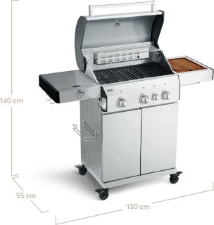 Burnhard Gas BBQ Fred Deluxe Series 3 3 Branders