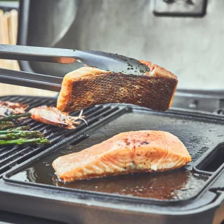 BURNHARD® Gietijzeren omkeerbare bakplaat voor gasbarbecue