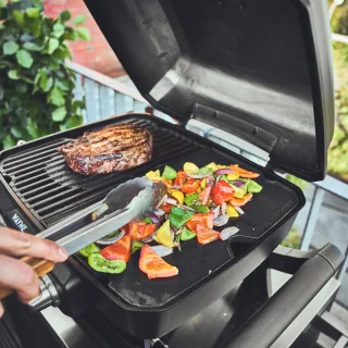 BURNHARD® Gietijzeren omkeerbare bakplaat voor gasbarbecue