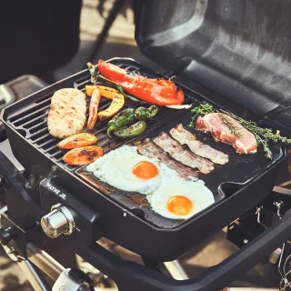 BURNHARD® Omkeerbare gietijzeren BBQ-bakplaat