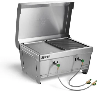 Burnhard Plancha RVS Grillplaat voor Gasbarbecue JONES 18,9x29,2 cm