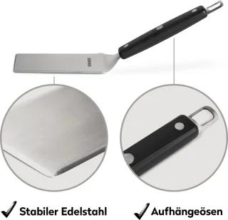 Burnhard Plancha RVS grillplaat voor gasbarbecue JONES & Spatel Set
