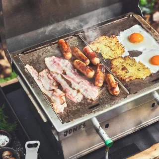 Burnhard Plancha RVS grillplaat voor gasbarbecue JONES & Spatel Set