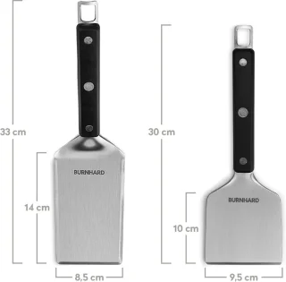 Burnhard Plancha RVS grillplaat voor gasbarbecue JONES & Spatel Set