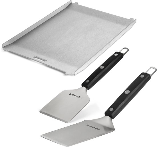 Burnhard Plancha RVS grillplaat voor gasbarbecue JONES & Spatel Set review
