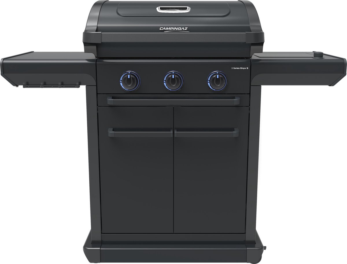 De Campingaz 3 Series Onyx S gasbarbecue met zijbrander zwart in één oogopslag