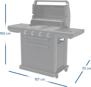 Campingaz 4 Series Onyx S gasbarbecue met zijbrander