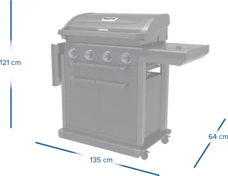 Campingaz 4 Series Onyx S gasbarbecue met zijbrander