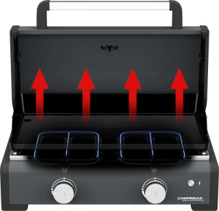 Campingaz Onyx 2 Plancha draagbare tafelbarbecue zwart