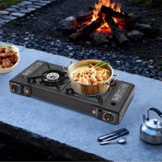 Campingbarbecue draagbaar met gasfunctie