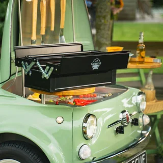 CARBECUE Vaalgroen Fiat 500 Grill
