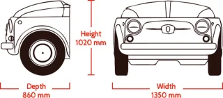 CARBECUE Vaalgroen Fiat 500 Grill