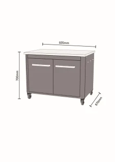 Cozze Buitenkeuken 90 70H cm RVS tafelblad