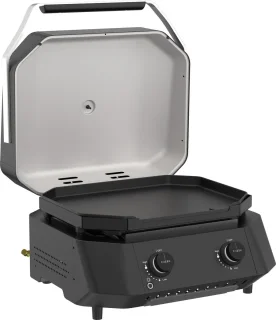 Cozze Plancha G-500 met Deksel 2 Branders Zwart