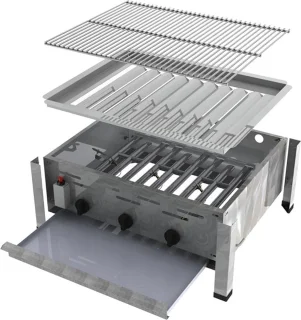 D.A. Meister Solide 3P Gas BBQ RVS Chassis