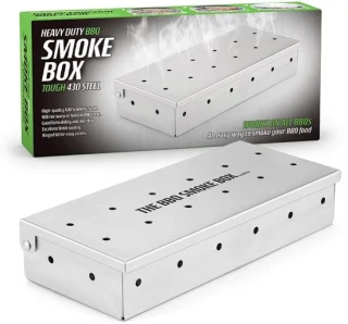 Dailygoody wood chip rookbox barbecue roker zilver