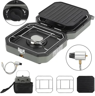 De Draagbare gasbarbecue campingkooktoestel in één oogopslag