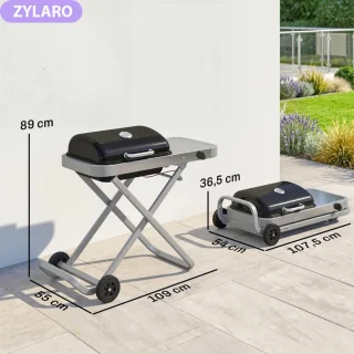 Wat vinden we goed aan de Draagbare Gasbarbecue Grillwagen 1-brander Zwart/Zilver