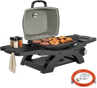 Draagbare Gasbarbecue Grillwagen - Zwart/Grijs