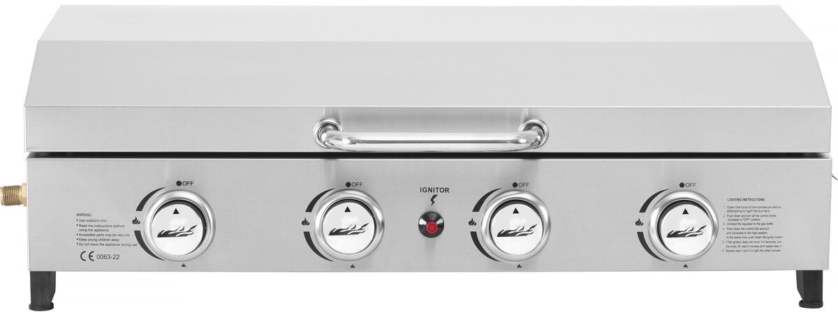 De Fasto Plancha Gasgrill 4 Branders 10 kW Grijs in één oogopslag