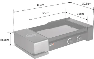 Gas bakplaat 5,6kW speciaal voor hamburger