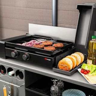 Gas bakplaat 5,6kW speciaal voor hamburger